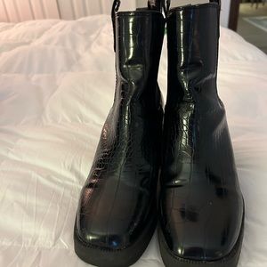 Black platform boots